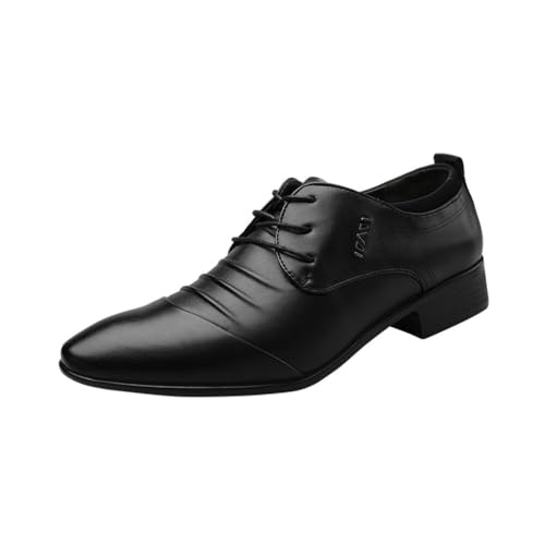 DXSYGMBN Herren Business Formelle Schuhe Schnürung Smoking Kleid Hochzeit Oxford Mode Spitze Zehenschuhe,Schwarz,42 EU von DXSYGMBN