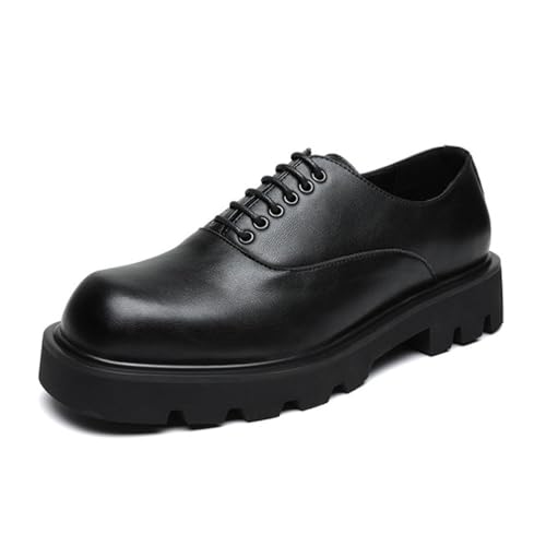 DXSYGMBN Herren Derby Schnürhalbschuhe Klassischer Business Anzugschuhe Comfort Hochzeit Schuhe,Schwarz,38 EU von DXSYGMBN