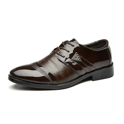 DXSYGMBN Herren Formelle Business Schuhe Oxford Aus Lackleder Klassisch Zum Schnüren Hochzeitsmode,Braun,45 EU DXSYGMBN Herren Formelle Business Schuhe Oxford Aus Lackleder Klassisch Zum Schnüren Hochzeitsmode,Braun,45 EU von DXSYGMBN