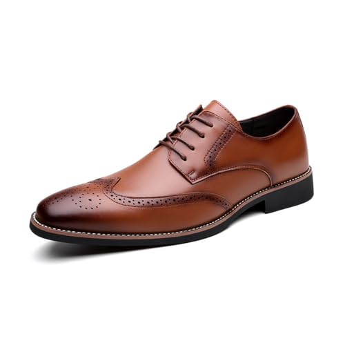 DXSYGMBN Herren Formelle Business Schuhe Schnürschuh Smoking Hochzeit Mode Brogues,Braun,38 EU von DXSYGMBN