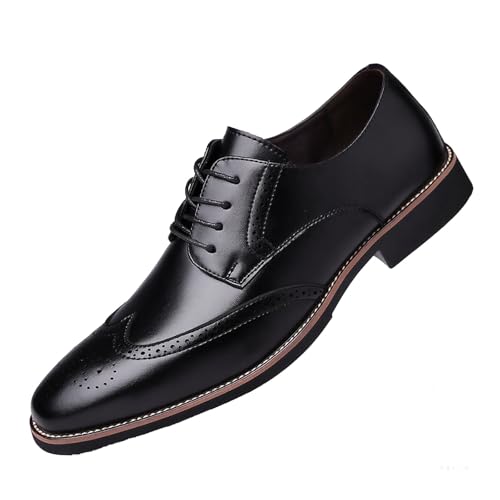 DXSYGMBN Herren Formelle Business Schuhe Schnürschuh Smoking Hochzeit Mode Brogues,Schwarz,43 EU von DXSYGMBN