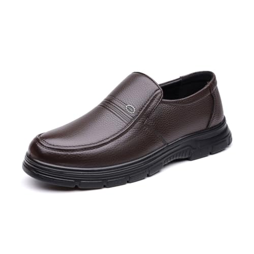 DXSYGMBN Herren Freizeitschuhe Business Casual Lederschuhe Bequeme Herrenschuhe Formelle Loafer,Braun,44 EU von DXSYGMBN