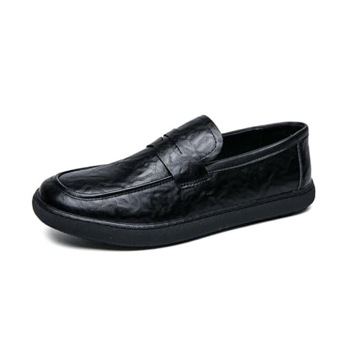 DXSYGMBN Herren Halbschuhe Slip-On Formelle Mode Business Casual Männer Loafers Gehen Arbeiten,Schwarz,40 EU von DXSYGMBN