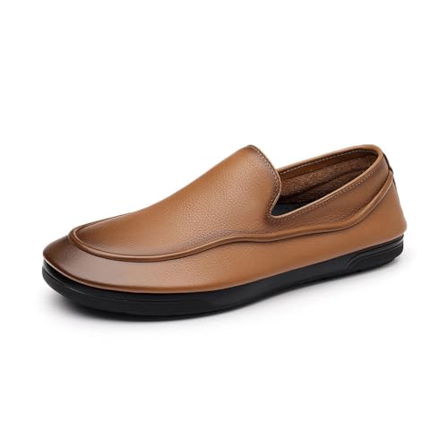 DXSYGMBN Herren Halbschuhe Slip-On Formelle Mode Casual Business Männer Loafers Für Gehen Arbeiten,Braun,44 EU von DXSYGMBN