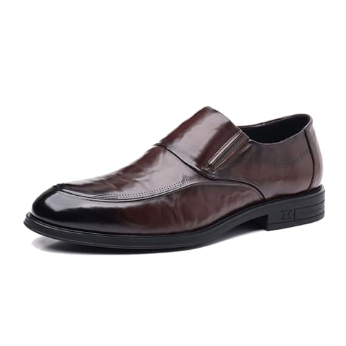 DXSYGMBN Herren Halbschuhe Slip-On Formelle Mode Klassisches Kleid Casual Business Loafers,Braun,41 EU von DXSYGMBN