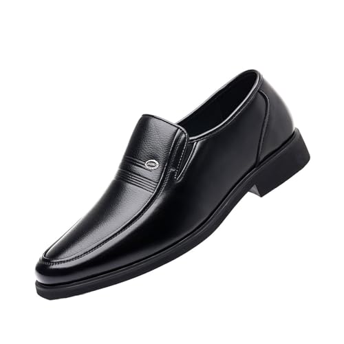 DXSYGMBN Herren Loafer, Runde Zehenpartie Lässige Slipper Weich Leicht Atmungsaktiv Formelle Business Schuhe Für Herren,Schwarz,40 EU von DXSYGMBN