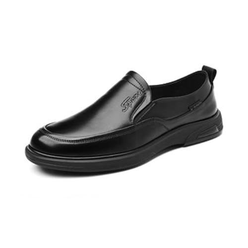 DXSYGMBN Herren Loafer, Runde Zehenpartie Lässige Slipper Weich Leicht Atmungsaktiv Formelle Business Schuhe Für Herren,Schwarz,43 EU von DXSYGMBN