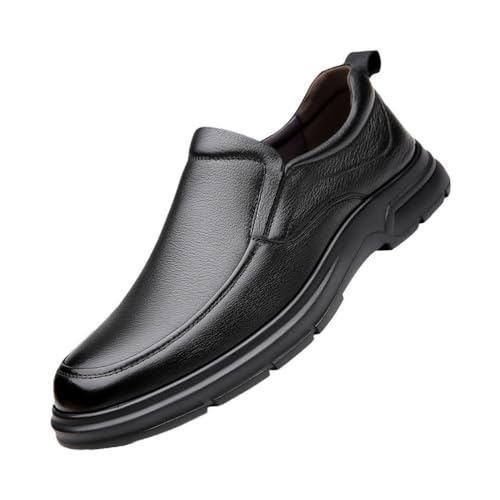 DXSYGMBN Herren Loafer Mit Dicker Sohle Absatz Stilvoll Lässig Büro Business Formelle Schuhe, Rutschfester Sohle,Schwarz,41 EU von DXSYGMBN