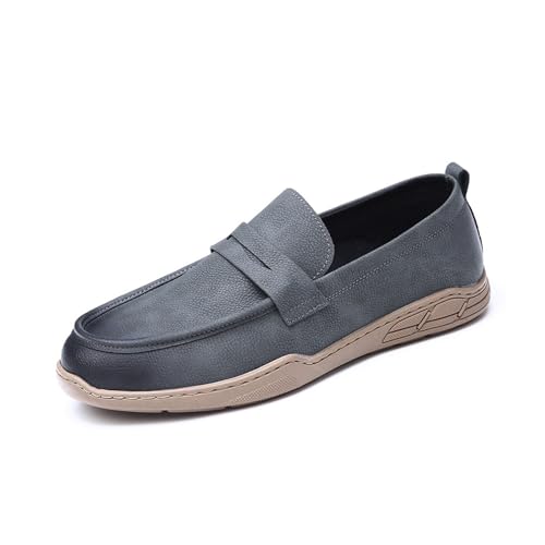 DXSYGMBN Herren Penny Loafers Gemütlich Fahrende Schuhe Mokassin Modische Lässige Slippers,Grau,40 EU von DXSYGMBN