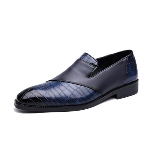 DXSYGMBN Herren Slip-On Loafers Business Smoking Hochzeit Mode Formelle Schuhe,Blau,39 EU von DXSYGMBN