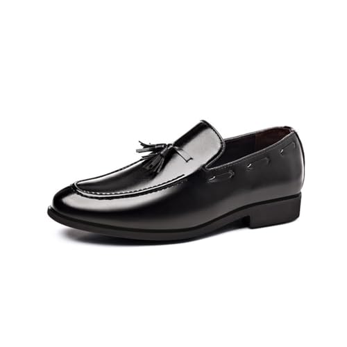 DXSYGMBN Herrenmode Loafer Casual Quaste Formelle Business Hochzeitsschuhe,Schwarz,40 EU von DXSYGMBN