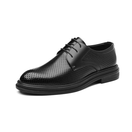DXSYGMBN Herrenschuhe Mit Dicker Sohle Und Klobigem Absatz Modisch Business Lässig Formelle Oxford Schuhe,Schwarz,43 EU von DXSYGMBN