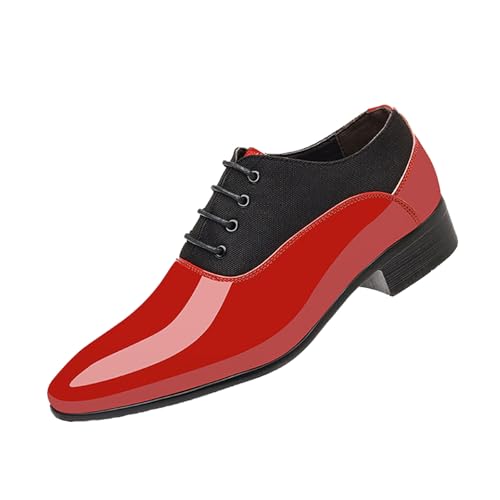 DXSYGMBN Männer Formelle Schuhe Business Oxford Schuhe Lackleder Schnürschuhe Klassische Derby Schuhe Hochzeitschuhe,Rot,40 EU DXSYGMBN Männer Formelle Schuhe Business Oxford Schuhe Lackleder Schnürschuhe Klassische Derby Schuhe Hochzeitschuhe,Rot,40 EU von DXSYGMBN