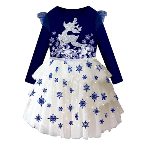 DXTON Mädchen Einhorn Kleider Prinzessin Kleid Party Geburtstag Ferien Baby Kleid BlauLh8004 8T von DXTON