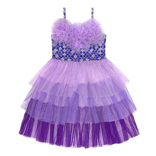 DXTON Mädchen Einhorn Kleider Prinzessin Kleid Party Geburtstag Ferien Baby Kleid ViolettSh2115 7T von DXTON