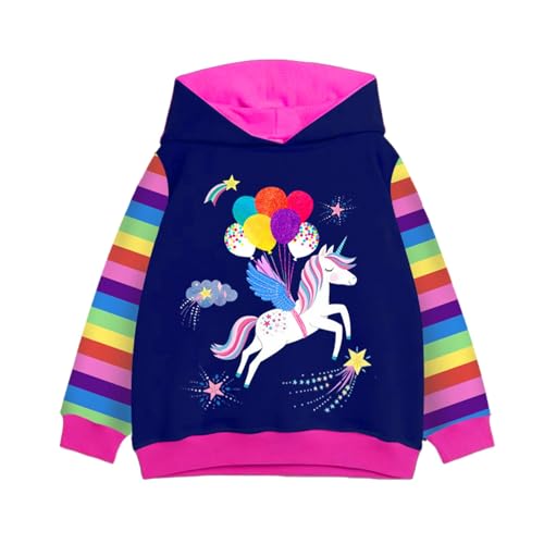 DXTON Mädchen Jacken Kinder Fleece Kapuzenjacke Kapuzenpullover Softshell Wintermantel für Mädchen SW2106 5-6 Jahre von DXTON