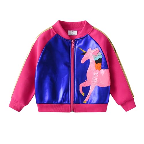 DXTON Mädchen Jacken Kinder Fleece Kapuzenjacke Kapuzenpullover Softshell Wintermantel für Mädchen SW2201 7-8 Jahre von DXTON