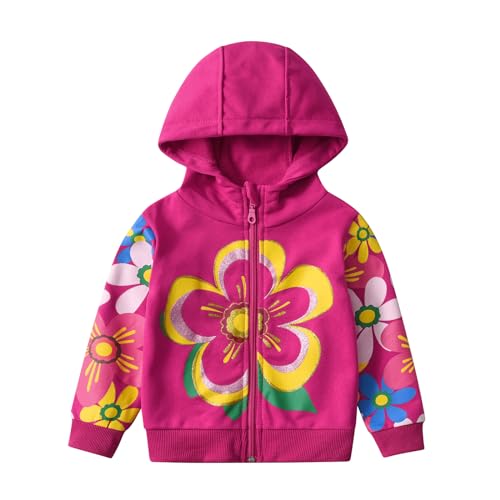 DXTON Mädchen Jacken Kinder Fleece Kapuzenjacke Kapuzenpullover Softshell Wintermantel für Mädchen SW3300 7-8 Jahre von DXTON