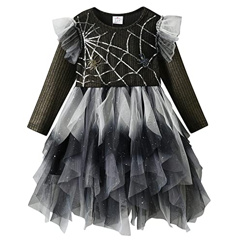 DXTON Mädchen Kleid Einhorn Gedruckt Prinzessin Freizeit Knielang Langarm Kleid Winter WeißLh4201 5T von DXTON