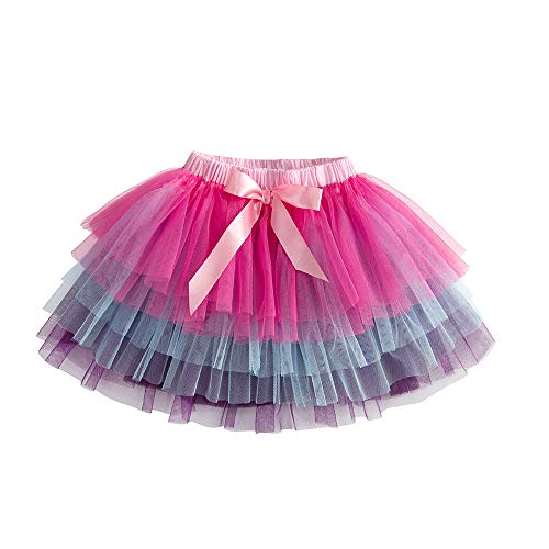 DXTON Mädchen Röcke Tanz Rock Tulle Tutu Prinzessin Baby Kinder Rock Paillette Ballett Skirt SK111 7-8 Jahre von DXTON