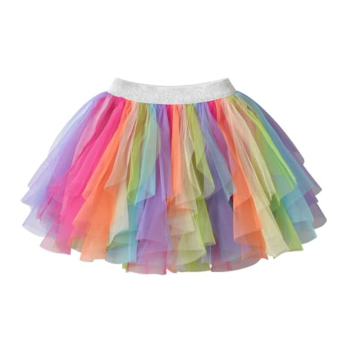 DXTON Mädchen Röcke Tanz Rock Tulle Tutu Prinzessin Baby Kinder Rock Paillette Ballett Skirt SK200 7-8 Jahre von DXTON