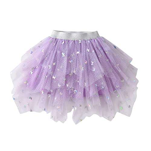 DXTON Mädchen Röcke Tanz Rock Tulle Tutu Prinzessin Baby Kinder Rock Paillette Ballett Skirt SK212 3-4 Jahre von DXTON