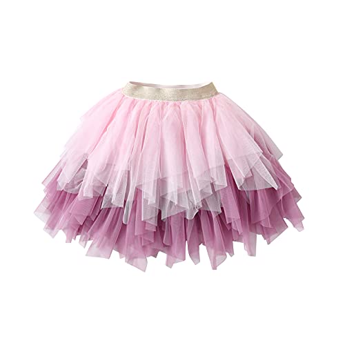 DXTON Mädchen Röcke Tanz Rock Tulle Tutu Prinzessin Baby Kinder Rock Paillette Ballett Skirt SK215 2-3 Jahre von DXTON