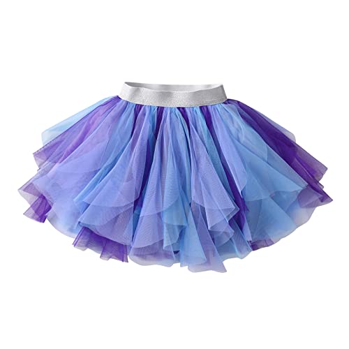 DXTON Mädchen Röcke Tanz Rock Tulle Tutu Prinzessin Baby Kinder Rock Paillette Ballett Skirt SK219 7-8 Jahre von DXTON