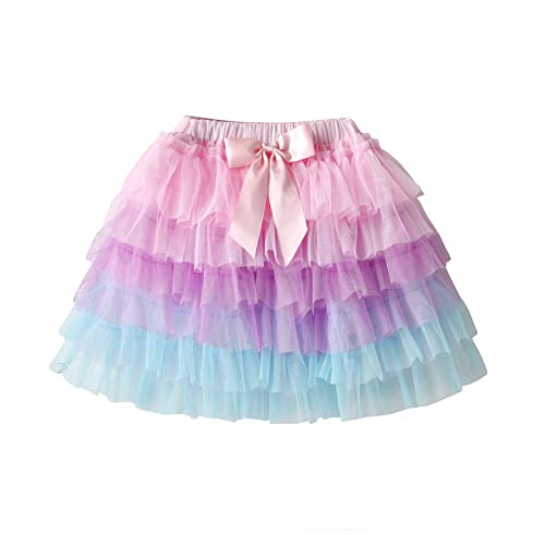 DXTON Mädchen Röcke Tanz Rock Tulle Tutu Prinzessin Baby Kinder Rock Paillette Ballett Skirt SK227 4-5 Jahre von DXTON