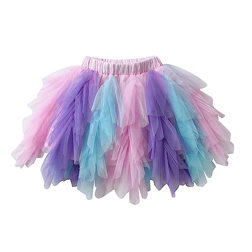 DXTON Mädchen Röcke Tanz Rock Tulle Tutu Prinzessin Baby Kinder Rock Paillette Ballett Skirt SK242 7-8 Jahre von DXTON