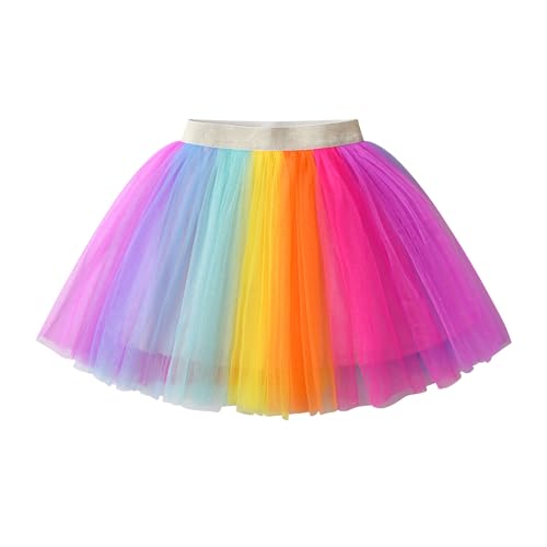 DXTON Mädchen Röcke Tanz Rock Tulle Tutu Prinzessin Baby Kinder Rock Paillette Ballett Skirt SK272 5-6 Jahre von DXTON