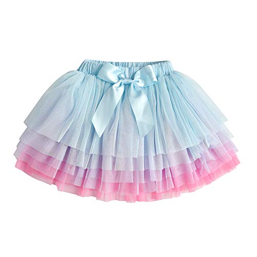 DXTON Mädchen Röcke Tanz Rock Tulle Tutu Prinzessin Baby Kinder Rock Paillette Ballett Skirt SK4595 6-7 Jahre von DXTON