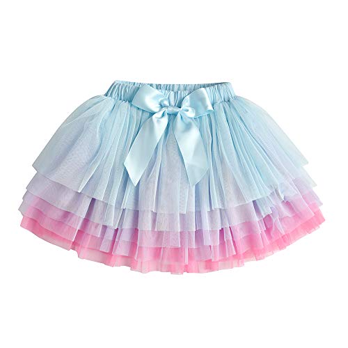 DXTON Mädchen Röcke Tanz Rock Tulle Tutu Prinzessin Baby Kinder Rock Paillette Ballett Skirt SK4595 7-8 Jahre von DXTON