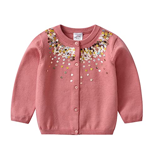 DXTON Mädchen Strickjacke Kinder Lange Ärmel Pullover Winter Übergangsjacke Warm SW3001 2-3 Jahre von DXTON