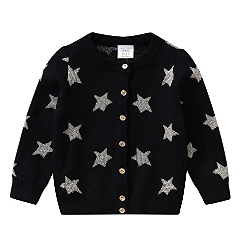 DXTON Mädchen Strickjacke Kinder Lange Ärmel Pullover Winter Übergangsjacke Warm SW3002 6-7 Jahre von DXTON