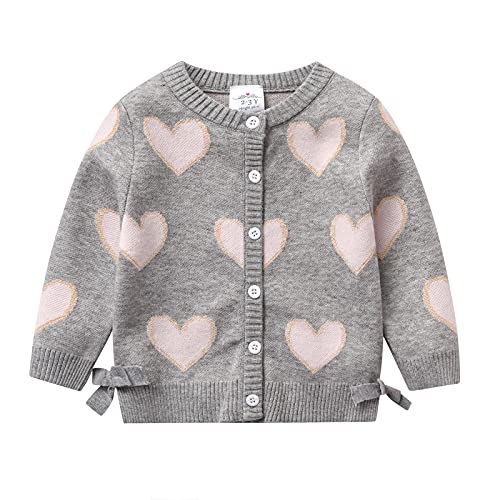 DXTON Mädchen Strickjacke Kinder Lange Ärmel Pullover Winter Übergangsjacke Warm SW3003 3-4 Jahre von DXTON