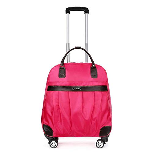 Große Kapazität Wasserdichte Frauen Trolley Reisetasche Reisetasche Reisetaschen - 4 Rollen Reisetasche für Arbeit, Geschäftsreisen, Schule, Freizeit, Handtasche für Frauen, rosarot von DXYQXL