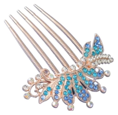 DXZXDJIU Braut-Haarkamm mit Strasssteinen – Eleganter Haarschmuck for die Hochzeit(Blue) von DXZXDJIU