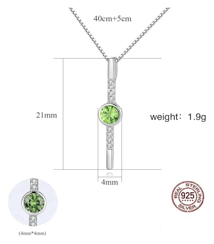DXZXDJIU Halskette mit Geburtssteinen aus Sterlingsilber | Kristallschmuck als Geschenk for Frauen und Mädchen von DXZXDJIU