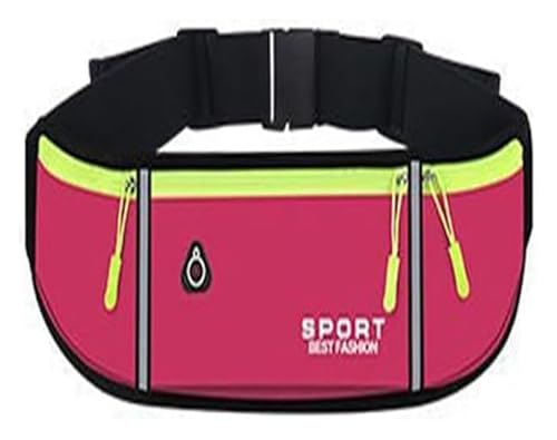 DXZXDJIU Lauf-Hüfttasche for Damen und Herren – Sport-Gürteltasche for Fitnessstudio, Joggen, Radfahren – Handyhalterung(Arose Red) von DXZXDJIU