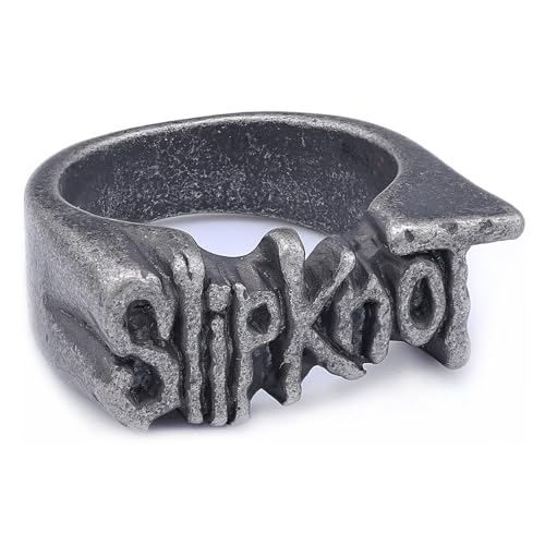 DXZXDJIU Personalisierter Herrenring mit graviertem Buchstaben - Motorradring im Punk-Stil for Biker(Dark Gray_8) von DXZXDJIU
