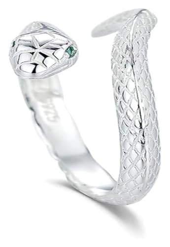 DXZXDJIU Schlangenring aus S925er Silber for Damen | Verstellbares offenes Design | Stilvoller All-Match-Schmuck(A_Adjustable) von DXZXDJIU
