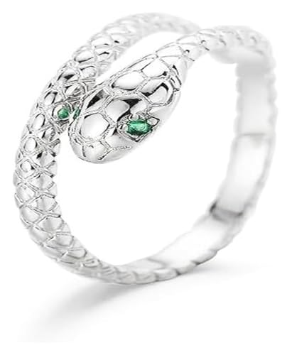 DXZXDJIU Schlangenring aus S925er Silber for Damen | Verstellbares offenes Design | Stilvoller All-Match-Schmuck(B_Adjustable) von DXZXDJIU