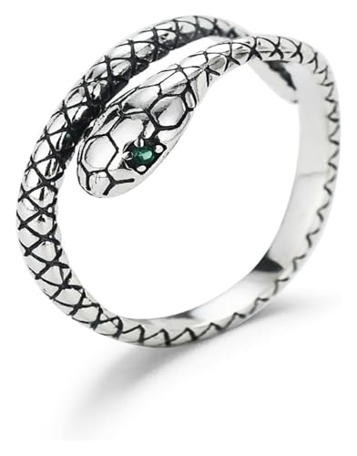 DXZXDJIU Schlangenring aus S925er Silber for Damen | Verstellbares offenes Design | Stilvoller All-Match-Schmuck(C_Adjustable) von DXZXDJIU