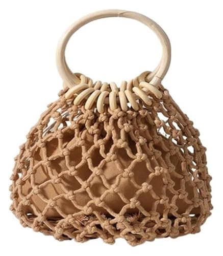 DXZXDJIU Sommerliche Strandtasche aus gewebtem Stroh – Stilvolle Rattan-Handtasche for Damen – Vielseitige Tragetasche for Reisen und den täglichen Gebrauch(Brown) von DXZXDJIU