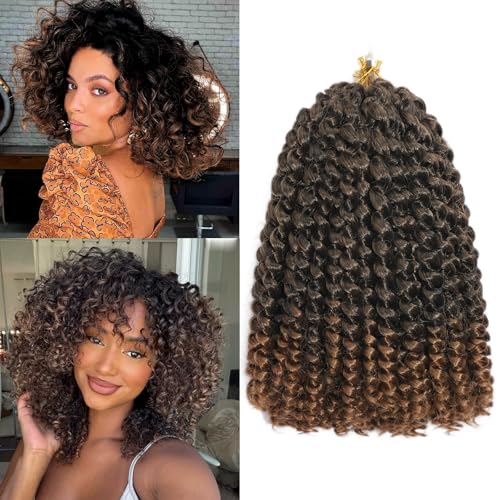 Jamaican Bounce Crochet Hair 8 Inch 16 Roots 5 Packs Short GoGo Curly Crochet Braids Jumpy Wand Curl Crochet Hair Extension For Black Women (T30#, 8inch) von DXdixiu