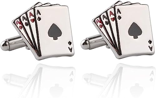 Krawattenstange Poker Krawattenklammer for Männer Groove Clips Manschettenknöpfe Set Business Krawattenklammern Hochzeit Krawatte tragen Kupfer Clip Mann (Farbe: 2) (Color : One Size) von DYCJLL