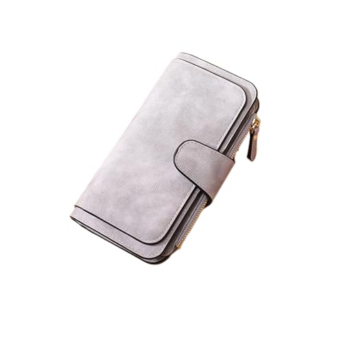 DYJAGYO Retro Charming Multi-Slot Geldbörse für Frauen, Tri-Fold Geldbörse für Frauen, Charming Multi-Slot Geldbörse für Frauen aus PU (Grey) von DYJAGYO