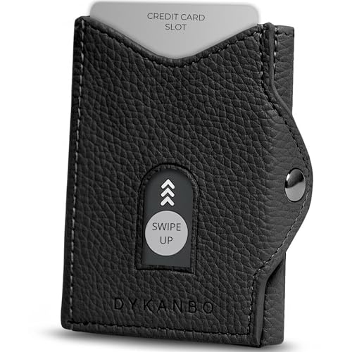 DYKANBO Geldbörsen, Ausweis- & Kartenhüllen für Herren - Brieftasche Herren Geldbörse Leder - RFID Geldbörse Herren Klein mit Münzfach - Kleines Portemonnaie Herren - Geldtasche Herren (Schwarz) von DYKANBO