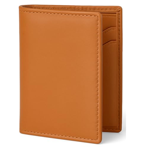 DYKANBO Mini Geldbörse Herren Klein - Geldbörsen, Ausweis- & Kartenhüllen für Herren - Slim Wallets for Men - Geldbeutel Slim Mit RFID Blocker - Klein Kartenetui Mit Münzfach (Kamel) von DYKANBO